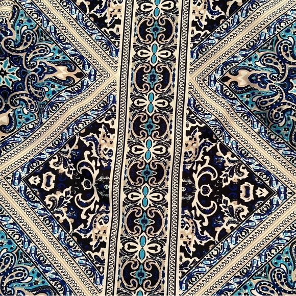 Tatiana B. Shift Dress Size 16 Navy Turquoise Print Scuba Like Material Career - Picture 9 of 10